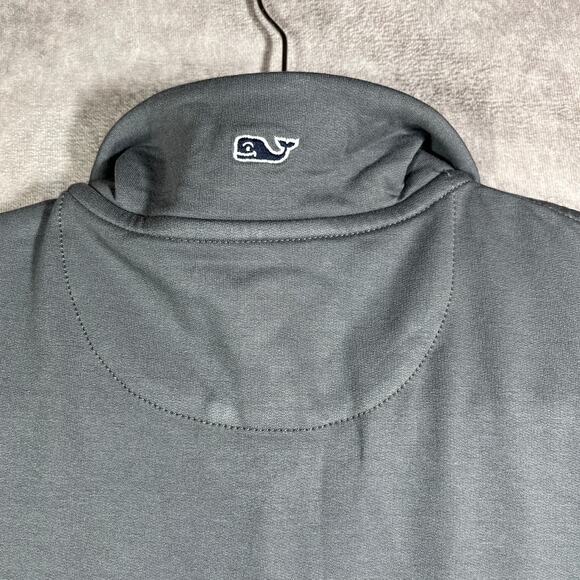 Vineyard Vines Sweater Men Large Gray Quarter Zip Pullover Outdoor Preppy Casual - Picture 4 of 9